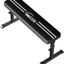 Black Flat weight Bench, Bench workout, Easy Assembly for Training Bench Press with adjustable height, 600LBS gym bench for Full Body Workout and home workout, 4 Adjustable Heights Heavyy Bench,