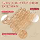 Rich Choices Short Clip In Hair Extensions Real Human Hair-Wave/Curly 6 Pcs Single Clip Hairs Extensions For Women-Mini Clips Hairpieces-10 Inch #18P613 Ash Blonde Highlighted Bleach Blonde