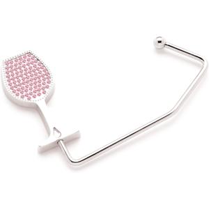 Chris's Stuff Wine Lover's Purse Hook - Portable Handbag Holder - Table/Desk Hanger with Wine Glass Rhinestone Design (Pink)