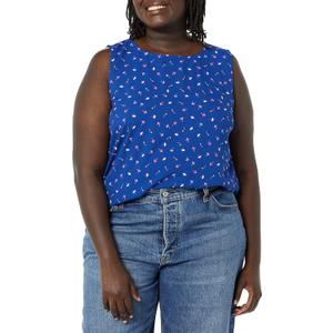 Amazon Essentials Women's Regular-Fit Sleeveless Layering Tank Top, Crew Neck (Blue, M)
