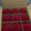 9 PCS Christmas Velvet Balls Flocked Xmas Tree Ball Ornaments Christmas Large Ball Set Xmas Tree Hanging Decoration 4 Inch, 6 Inch (Red, 3.15inch)