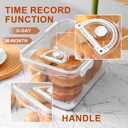 HBPHBP Bread Box for Kitchen Countertop, 2 Pack Airtight Bread Storage Container,Time Recording Bread Holder with Lid,Bread Keeper for Homemade Bread, Toast, Bagel, Donut and Cookies(White)