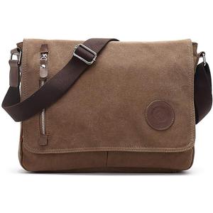 Mactso Unisex Canvas Flap Messenger Bag Practical Work Travel Sling Shoulder Bag(Brown)