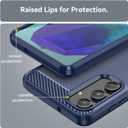 Case for Samsung Galaxy M55 Case, Carbon Fiber Shockproof Slim Silicone Rugged Soft TPU Back Phone Cover for Samsung Galaxy M55 Blue