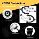 6Pc Front Lower Upper Rearward Control Arm Fit for Compatible With Tesla Model 3 2017 2018 2019 2020 2021 OE# 1044321-00-G 104435900A 104434100D 1043965