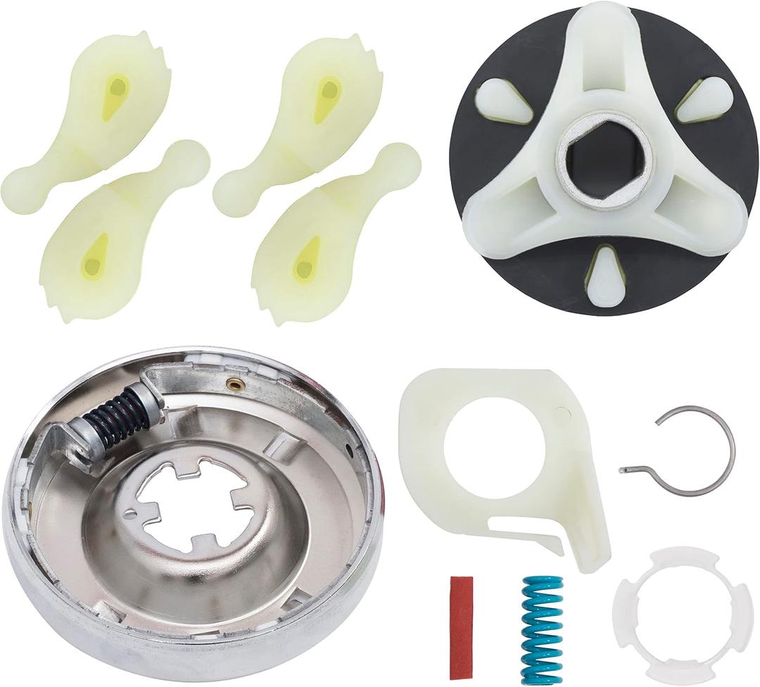 BlueStars 285785 Washer Clutch Assembly Kit & 285753A Motor Coupling & 4pcs 80040 Agitator Dogs Replacement Part Compatible with Whirlpool Kenmore Washers Replaces 285331 3351342 3946794 3951311