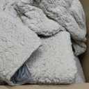 ALIMORDEN Fold Out Toddler Couch, Extra Wide Comfy 2-in-1 Cuddly Sherpa Sofa for Kids, with Removable Baby Friendly Blanket, Convertible Sofa to Bed, Light Grey