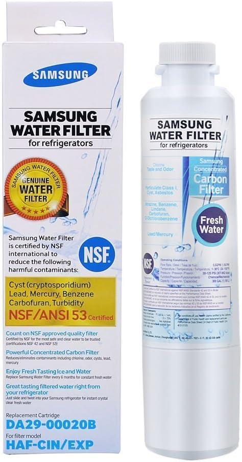 SAMSUNG Hafcin DA29-00020B HAF-CIN/EXP Fresh Refrigerator Water Filter, 1 Pack, White