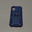 for iPhone 13 Pro Max Case with All-Angle Rotating Kickstand & Sliding Camera Cover - Heavy Duty Shockproof Protective Cover, Blue