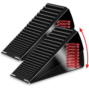 2 Pack Door Stoppers for Bottom of Door - Adjustable Spring Heavy Duty Door Stop Wedge,Non-Slip Strongest Grip,3 inches High Large Rubber Metal Doorstop Suits Commercial,Home,Carpet,Tile,Wood