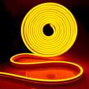 iNextStation 12V Orange LED Strip Lights 16.4FT, Flexible Silicone Neon Rope Light, Waterproof, Cuttable, Dimmable & Linkable, for Cabinet, Ceiling, Wall, Bedroom, Kitchen, Garage (No Adapter)