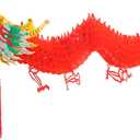 Bememo 4.92 Feet 3D Chinese New Year Dragon Decorations Hanging Paper Dragons Garland Lunar New Year Chinese Spring Festival Lantern Festival Decorations