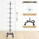 Ripeng 1 Pcs 7-Tier Rotating Retail Display Stand Display Rack for Earring Keychains Jewelry Vendor Events and Stores Movable Adjustable Shop Spinner Black Ornament Holder