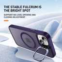 3 x DEERLAMN for iPhone 14/iPhone 13 Case with Stand,[Compatible with Magsafe][Built-in Camera Bracket] Shockproof Drop Protection Slim Translucent Matte Phone Cover for Women Men-Dark Purple