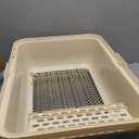 23.6"x16"x12" Stainless Steel Sifting Litter Box with Lid, XL Sifting Litter Box for Pine Pellets Less Tracking, High Sides Metal Litter Tray with Removable Drawer Pan, Anti-Leakage, Easy Cleaning