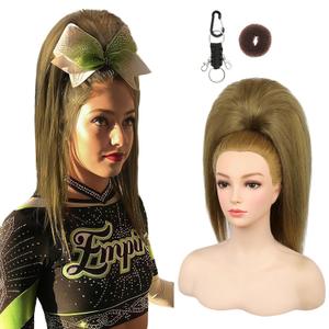 SEIKEA Cheer Ponytail Hair Piece, 100% Super Protein Fiber Straight Cheerleader Hairpiece Lightweight Silky Smooth Fluffy 18" Ponytail Extension for Cheerleader Competition, Dance Ash Blonde