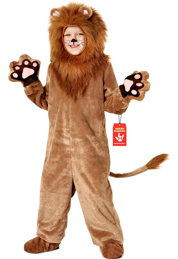 Morph Deluxe Lion Costume Kids Lion Mane Costume Halloween Costumes For Boys, Girls and Toddlers, S