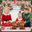 Christmas Highland Cows Stuffed Animals 7.87 Inch, Brown Highland Cow Plush Toy with Santa Sunflower, Cute Plush for Xmas Gifts Kids Adults Boys Girls Birthday Holiday Decorations