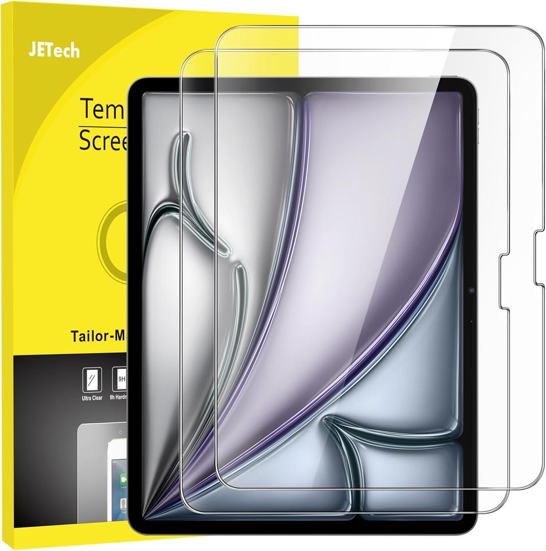 JETech Screen Protector for iPad Air 13-Inch M4/M3/M2 (2026/2025/2024), 9H Tempered Glass Film, HD Clear, 2-Pack