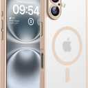 TOCOL Magnetic for 16 Gold Case, Upgraded Full Camera Protection, Compatible with Magsafe, Drop Protection, Translucent Matte Back Bumper Phone Cover 6.1-Inch (Desert)
