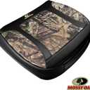 Mossy Oak Car Seat Cover, Luxury Faux Leather Front Bottom Seat Cushion Cover, Universal Anti-Slip with Wrap-Around Design and Storage Bags, Suitable for Most Vehicles - Black Color 1 Piece