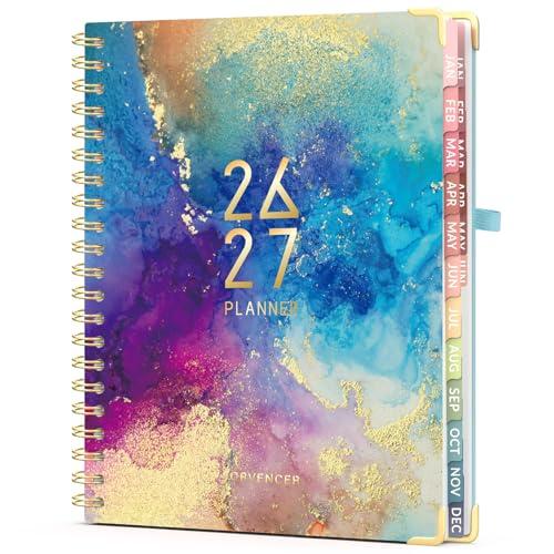 Forvencer Planner 2026-2027, 18 Month Weekly and Monthly Calendar Planner, Jan 2026 -June 2027, 8.5" x 11", Daily Agenda Book with Tabs, College School Supplies for Student Teacher, A4, Marble Style