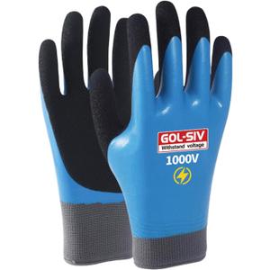 Electrician Gloves 1000V High Voltage,Double Insulated Electrical Gloves For Men,Rubber Safety Work Gloves (Blue, Large)