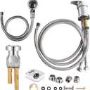 ZILAMPU Salon Shampoo Bowl Sink Faucet Vacuum Breaker Replacement Kit Hair Salon Waterproof Faucet with Shampoo Bowl Hose and Sprayer Replacement Parts for Shampoo Bed Basin for Backwash Barber Chair (Silver)