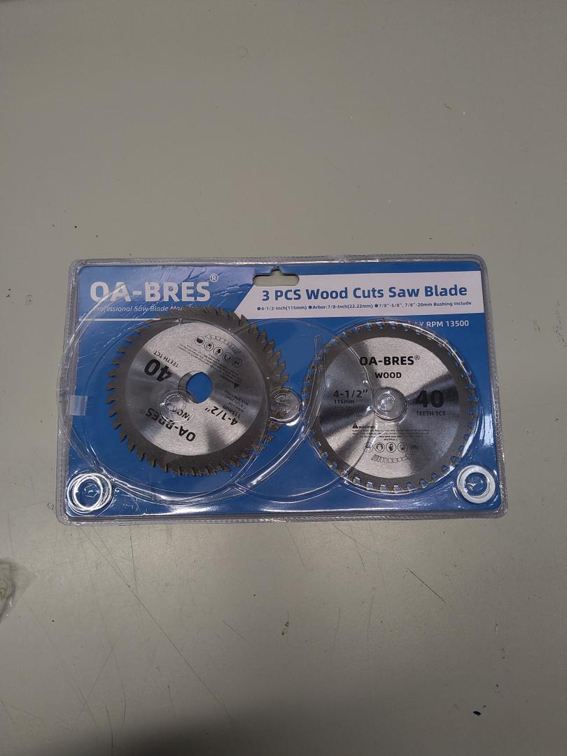 3Pack 4-1/2-Inch 40T TCT Circular Saw Blade with 7/8-Inch Arbor, Carbide Tipped Teeth General Purpose Hard & Soft Wood Cutting Saw Blade for Angle Grinder