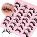 Losha Lashes Spiky Manga Lashes 14 Pairs Anime False Eyelashes Natural Wispy Eye Lashes Pack Soft Asian Fake Eyelashes (Fairy Only)
