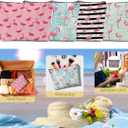 4Pcs Flamingo Gifts Makeup Bag, Flamingo Bird Animal Lover Gifts for Women Mom Coworker Friends, Pink Flamingos Stuff Summer Cosmetic Bag Toiletry Pouch with Zipper Birthday Halloween Christmas Gift (Multicolor 1226)