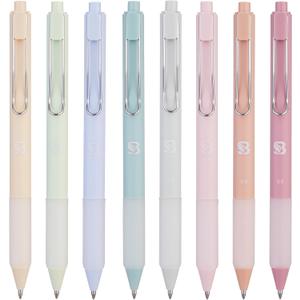 BLIEVE - Pastel Colored Gel Pens With Cool Matte Finish, Aesthetic and Cute Pens With Smooth Writing For Journaling And Bible Note Taking No Bleed Through, Cute School Supplies, 8 Pack