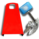 Children's Hero Character Toys Hammers and LED Light Mask Cape Children's Role-Playing Costumes Gifts for Children