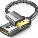 Warrky 4K DisplayPort to HDMI Adapter, Uni-Directional [Metal Case, Gold-Plated Pins] Display Port Source to HDMI Monitor Converter 1080P@120Hz Compatible for HP, AMD, NVIDIA. Male to Female (Silver Grey)