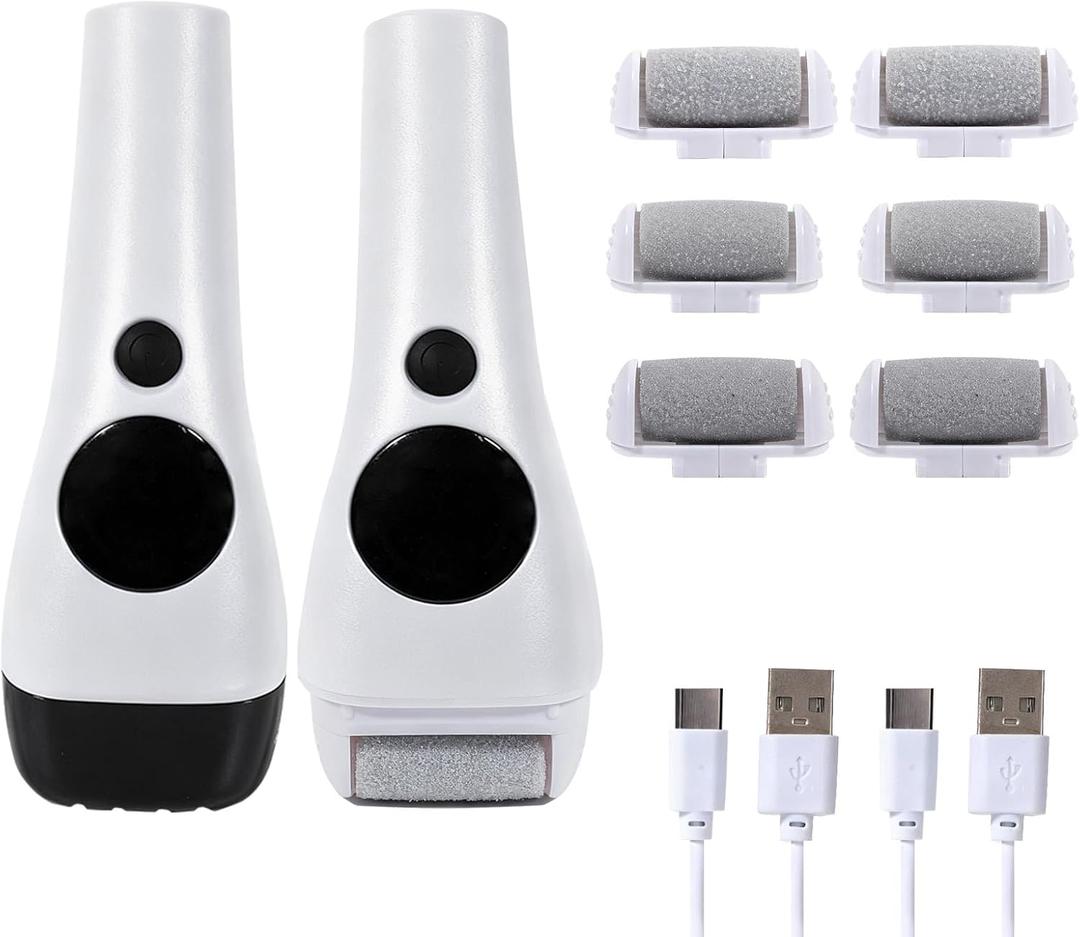 2 x Electric Callus Remover for Feet 4 Pack 1200mAh Rechargeable Foot Care Pedicure Tool with 3 Modes and Digital Power Display for Removing Dead Skin Hard Skin and Dry Cracks