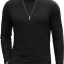 COOFANDY Men's Turtleneck Sweater Slim Fit Lightweight Basic Ribbed Sweaters (XL, 01-black)
