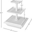 3-Tier Cupcake Stand - Square Display Stand for Birthday, Tea Party, Wedding, or Baby Showers - Dessert Table Display Set (White)