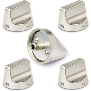 5 Pcs W11239985 W10850015 Stove Control Knob Compatible with Whirlpool WFG550S0HZ0, WFG550S0LV1, WFG525S0HV1, WFG535S0JV0, WFG550S0HV0, WFG525S0JZ0, Gas Range knobs Replace W11032553 Control Knob