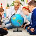 13" Globe for Children & Adults, Interactive World Globe for Kids with Stable Heavy Metal Base, HD Waterproof & Writable Surface, Educational STEM Learning Toy, Classroom Teaching Gift