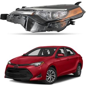Headlight Assembly Headlamp Replacement for Toyota Corolla L/LE/LE ECO 2017-2019 Driver Side