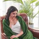 Inhand Green Knitted Throw Blanket for Couch and Bed, St. Patricks Day Lucky Spring Gifts Throw for Her or Him, Soft Farmhouse Woven Blanket with Tassel, Lightweight Decorative, 50"x60"