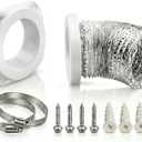 Magnetic Dryer Vent Coupling Kit - Quick Connect/Disconnect, Self-Aligning Airtight Seal, FR ABS V-0 Dryer Vent Connector Kit Easy to Clean, Includes 4" x 2.6ft Duct & Clamps(CV180) (Zinc White)