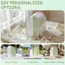 OurWarm White Arched Wedding Card Boxes for Reception, Acrylic Card Box with Writable Green Standee & Erasable Pen, Large Cards Box for Wedding Reception Party Birthday Graduation Baby Shower Decor