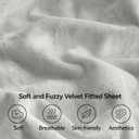 BEDELITE Velvet Fitted Sheet and Pillowcase Set, Luxury Soft Fuzzy Bottom Sheet with Reinforced Elastic Corner Straps, Deep Pocket up to 15 Inch, 1 Fitted Sheet and 1 Pillowcase (Twin XL, Light Grey)