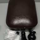 Leather Ottoman Footrest, Rustic Foot Stools Seat, Wood Footstool Rectangle Footrest Small Ottoman for Bedroom, Living Room, Office, Entrance Hall (DEEP Brown)