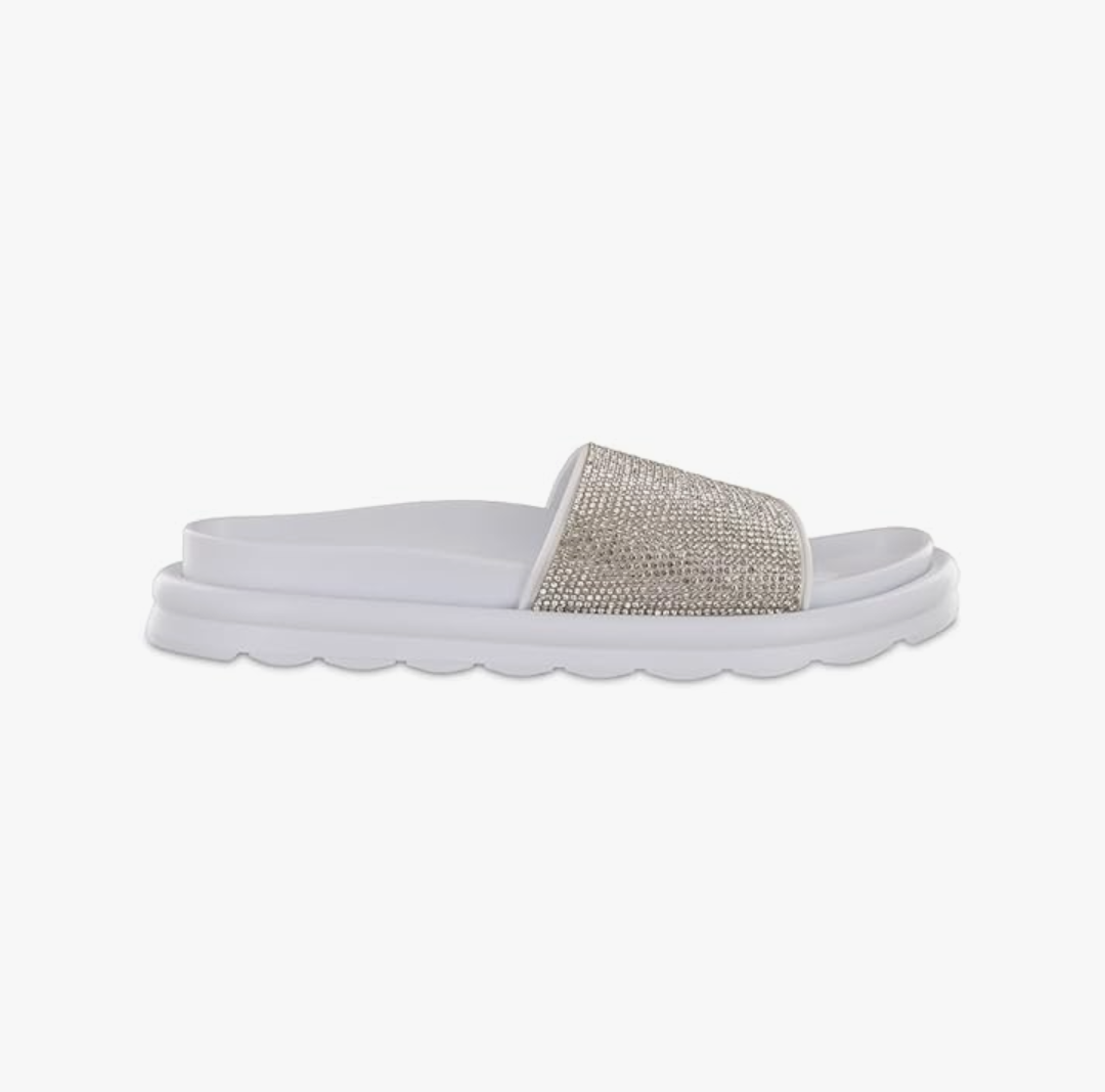 MIA Girl Biz-S Women's Sandal, 8 B(M) US, White