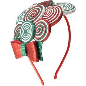 3 x Festive Red and Green Candy Cane Headband, Christmas 2025 Party Hair Accessory, One Size Fits Most, 4.75 x 5.5 Inch