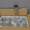 CUCUMI 10pcs 16oz Glass Juice Bottles with Lids, Reusable Juice Containers Drinking Jars Water Cups with Brush, Glass Straws, Lids with Hole