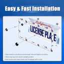 White Purple Tulips Flower License Plate Frame Beautiful Floral License Plate Frames Stainless Steel Accessories Cars Decor with 4 Holes and Screws Fits Standard US CA Vehicles Size 12.2 x 6 Inches