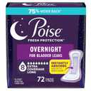 Poise Overnight Incontinence & Postpartum Pads for Bladder Leaks, 8 Drop Extra Coverage, 72 Count (2 Packs of 36)